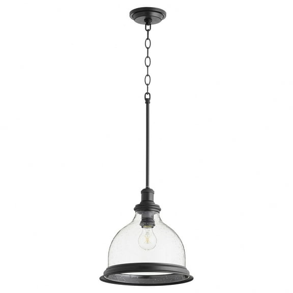 6193-12-69 Quorum Lighting 1 Light Pendant in style - 12 inches wide by 13.25 inches high-Noir Finish -Traditional Installation