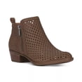thumbnail image 4 of Lucky Brand Basel3 Dark Stone suede Side Zip Perforated Leather Block Heel Boot (Dark Stone, 10), 4 of 4