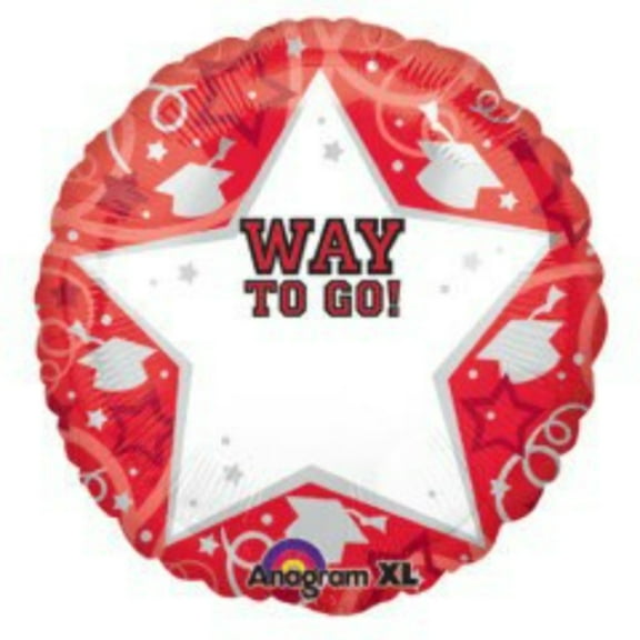 22" WAY TO GO - Red Balloon • Party Supplies Decorations Foil Mylar Balloon