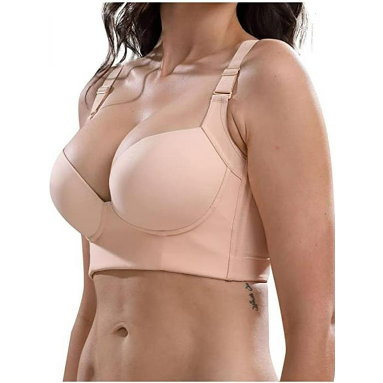 Women's Push Up Bra Wireless Padded No Underwire Bralettes Plus Size Plunge  Bras 38-46CDE 