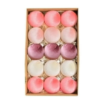 15PCS Velvet Christmas Ball Ornaments - 3" Shatterproof Plush Xmas Tree Decorations for Holiday Home & Party Decor