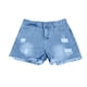 thumbnail image 5 of Pantalones cortos vaqueros sexy de cintura alta para mujer: diseño desgastado, mezcla de algodón, corte ajustado, pantalones informales de verano, tabla de tallas de EE. UU./UE, 5 of 5