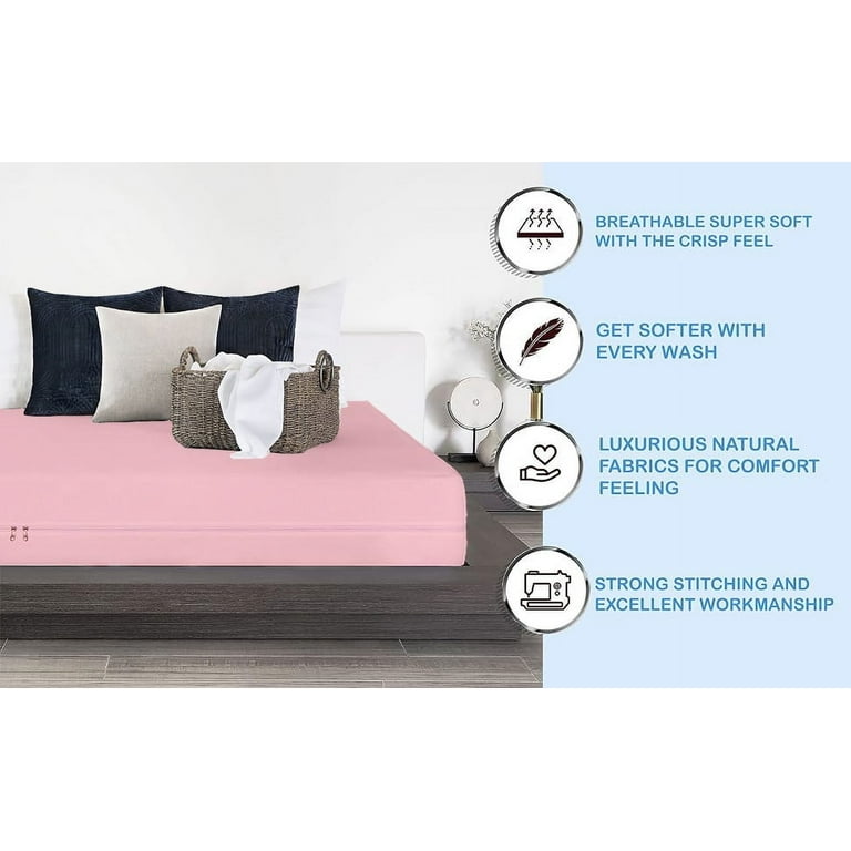 SK LINEN Zipper Fitted Sheet Queen 60