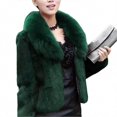 thumbnail image 1 of Women's Winter Faux Fur Coat Thick Warm Faux Fur Outwear With Pockets For Office Cocktail Party Trav, 1 of 2