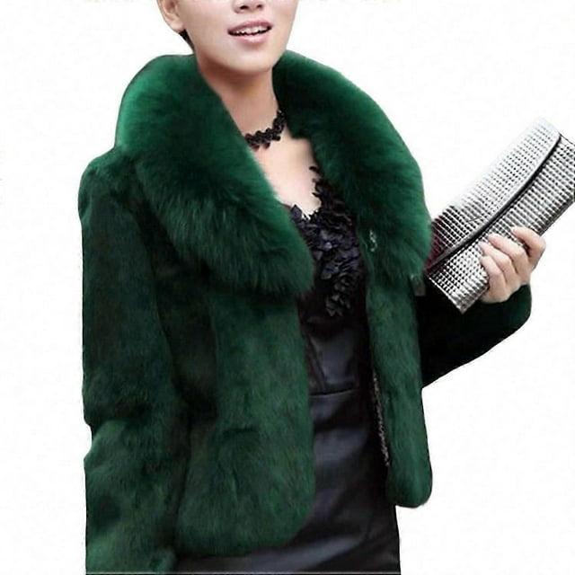 Women's Winter Faux Fur Coat Thick Warm Faux Fur Outwear With Pockets For Office Cocktail Party Trav