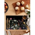 thumbnail image 2 of Watercolor Flower Placemats Set of 2 Pink Flowers Black Background Country Heat Insulation Washable Place Mats, Rustic Non-Slip Table Mats for Dining Table Party Kitchen Decor,13x19 Inch, 2 of 4