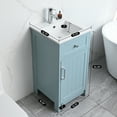 thumbnail image 4 of Wonline 16 inch Bathroom Vanity with White Ceramic Sink Combo for Small Space,Modern Bathroom Storage Vanity with Soft-Close Doors Adjustable Shelf(Ice Blue), 4 of 11