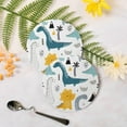thumbnail image 3 of 4 Pieces Funny Kid Dinosaur Coasters Set, Non-Slip Heat-Resistant Drink Coaster, Round Cup Mat Pad for Kitchen Bar Cafe Deco, Perfect Housewarming Gifts 3.9" x 0.15" Home Decor Gifts, 3 of 7