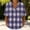Purple, variant on Guluxicc Polo Shirts for Women 3/4 Sleeve Plaid Trendy Tops Summer V Neck T Shirts Fashion Clothing
