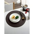 thumbnail image 5 of WNFJR Round Faux Leather Placemat - Solid Color for Kitchen Table and Coffee Mats, Easy to Clean (Set of 1), 5 of 5