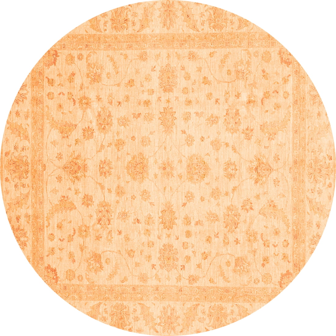 Ahgly Company Indoor Round Oriental Orange Traditional Area Rugs, 8 ...