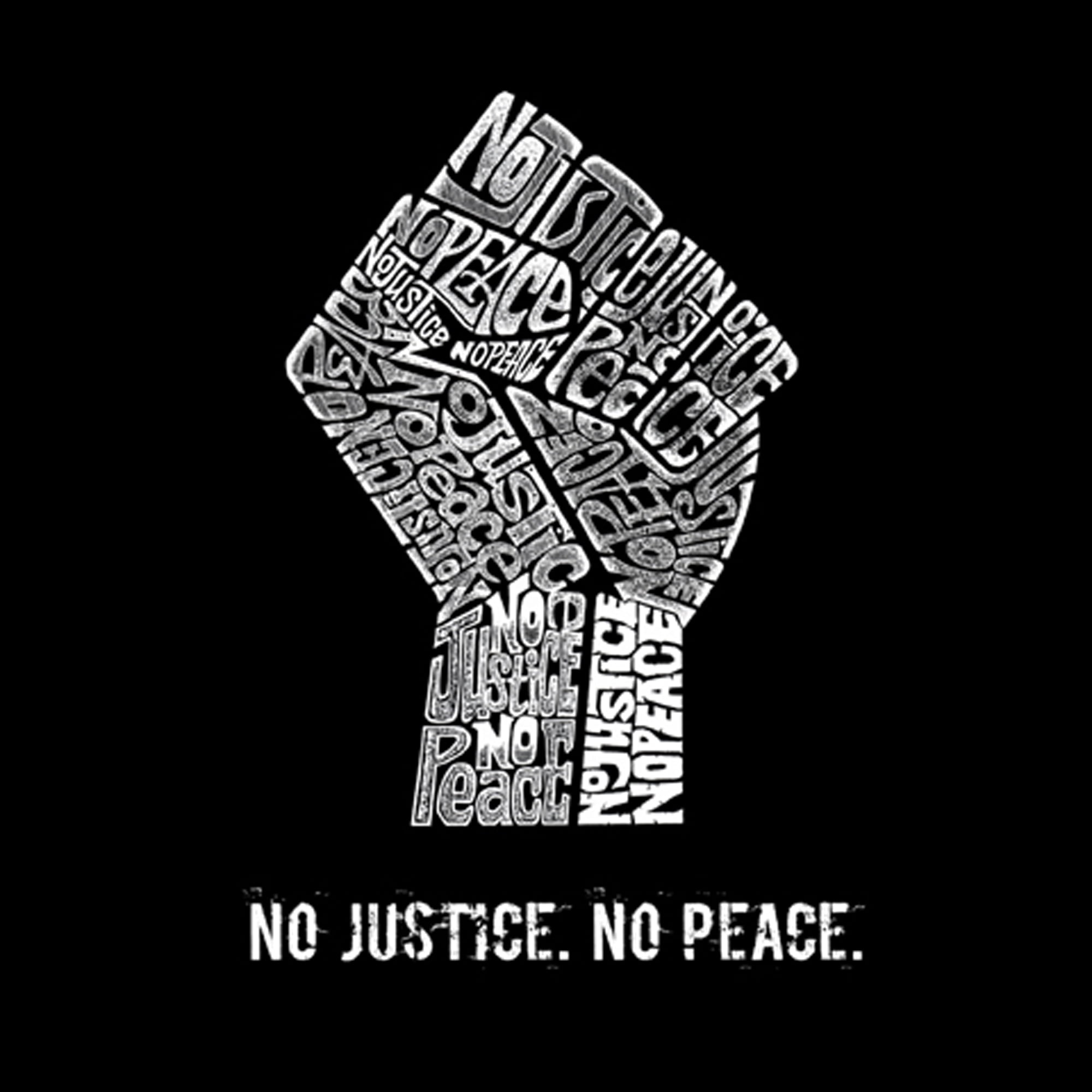 LA Pop Art Small Word Art Tote Bag - No Justice, No Peace