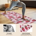 thumbnail image 4 of Strawberry Plants Fruit Dot Pink Pattern Hot Yoga Mat Towel Non Slip for Hot Yoga - Quick-Drying Yoga Mat Cover with 4 Corner Pockets with Travel Bag - Hot Yoga Towel Non Slip 70"x26", 4 of 6
