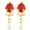 Maroon, variant on Indian Jewelry Cubic Zirconia CZ Faux Pearl Tear Drop Soiltaire Style Stud Earring for Women and , Purple