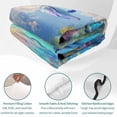 thumbnail image 4 of Twin Quilt Set 68''x86'', Ocean Dolphins Lightweight Summer Bedspread Coverlet Set with 2 Pillow Shams, Summer Coral Coconut Trees Tropical Fish Breathable All Season Quilt Bedding for Dorm/Bedroom, 4 of 9
