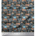 thumbnail image 1 of Soimoi Cotton Voile Fabric Texture,Leaves & Tiger Animal Printed Craft Fabric by The Yard 56 Inch Wide, 1 of 1