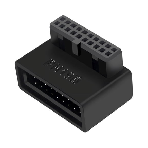 Desktop Computer Motherboard USB 3.0 Connection Adapter 19p 20p Vertical Plug Needle 90° Turn Installed Steering Elbow