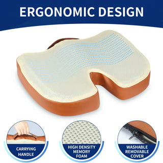 Gel Enhanced Ergonomic Cushion for All-Day Sitting Comfort – Orthopedic Gel & High-Density Memory Foam Coccyx Cushion for Tailbone Pain – Car Seat