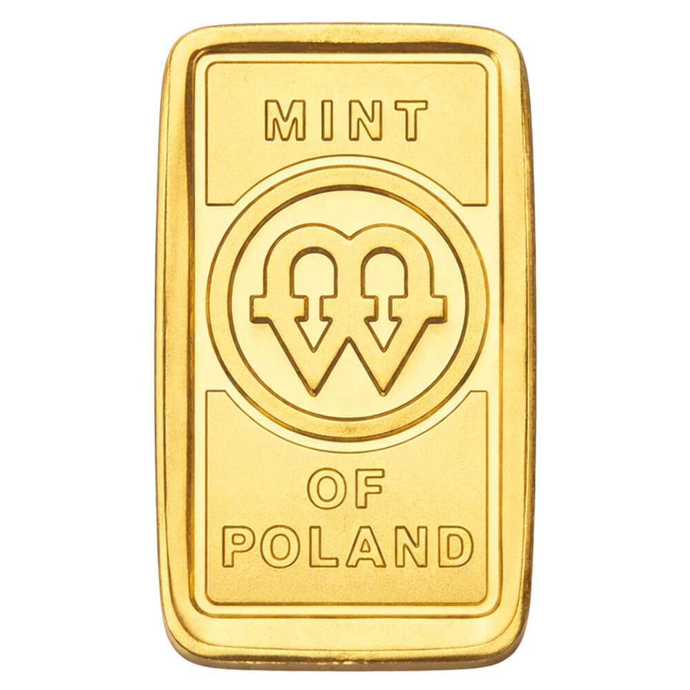 1/2 Gram Mint of Poland Gold Bar .9999 Fine (in Assay)