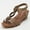 Bronze, variant on Women's Bohemian Beaded Wedge Sandals - 5cm Platform Open-Toe Roman Sandals