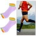 thumbnail image 3 of 4 Pairs Half Finger Toe Socks Men Women Non Slip Sticky Five Finger Socks for Yoga Daily Fit Mutlicolor Light Purple, 3 of 7