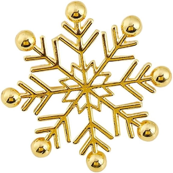 Fashion Snowflake Brooch Pin for Women Men - Golden Plated Winter Christmas Flower Lapel Brooches Pins Minimalist Holiday New Year Jewelry for Sweater Hat Scarf Dress Backpack Clothing Decorations