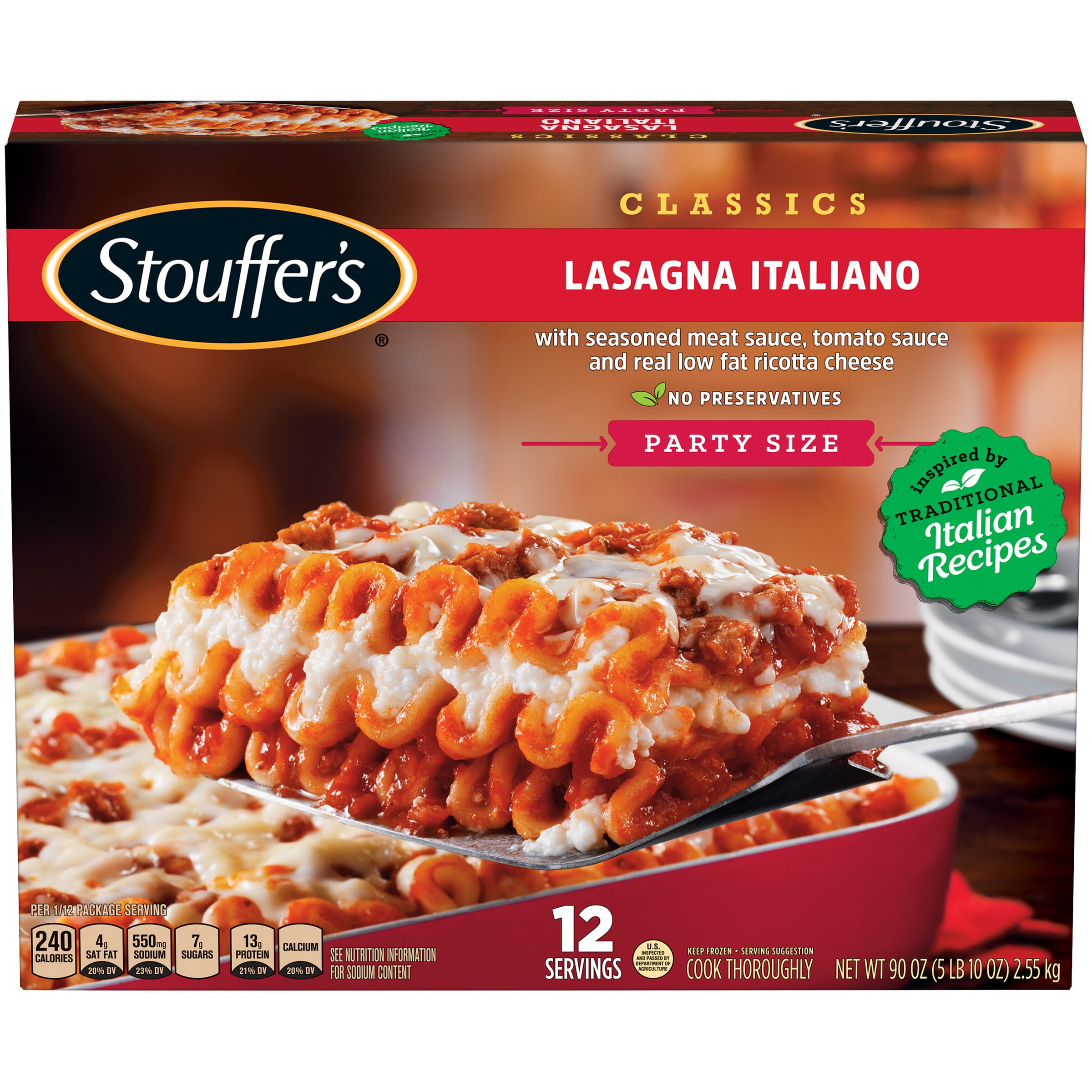 STOUFFER'S CLASSICS Party Size Lasagna Italiano 90 oz. Box