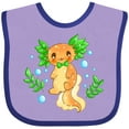 thumbnail image 3 of Inktastic Cute Orange and Green Axolotl Boys or Girls Baby Bib, 3 of 4