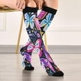 thumbnail image 5 of FREEAMG Mexican Serape Blanket Stripes Compression Socks Women Men Knee High Stockings for Sports,Running,Travel 1Pair, 5 of 7