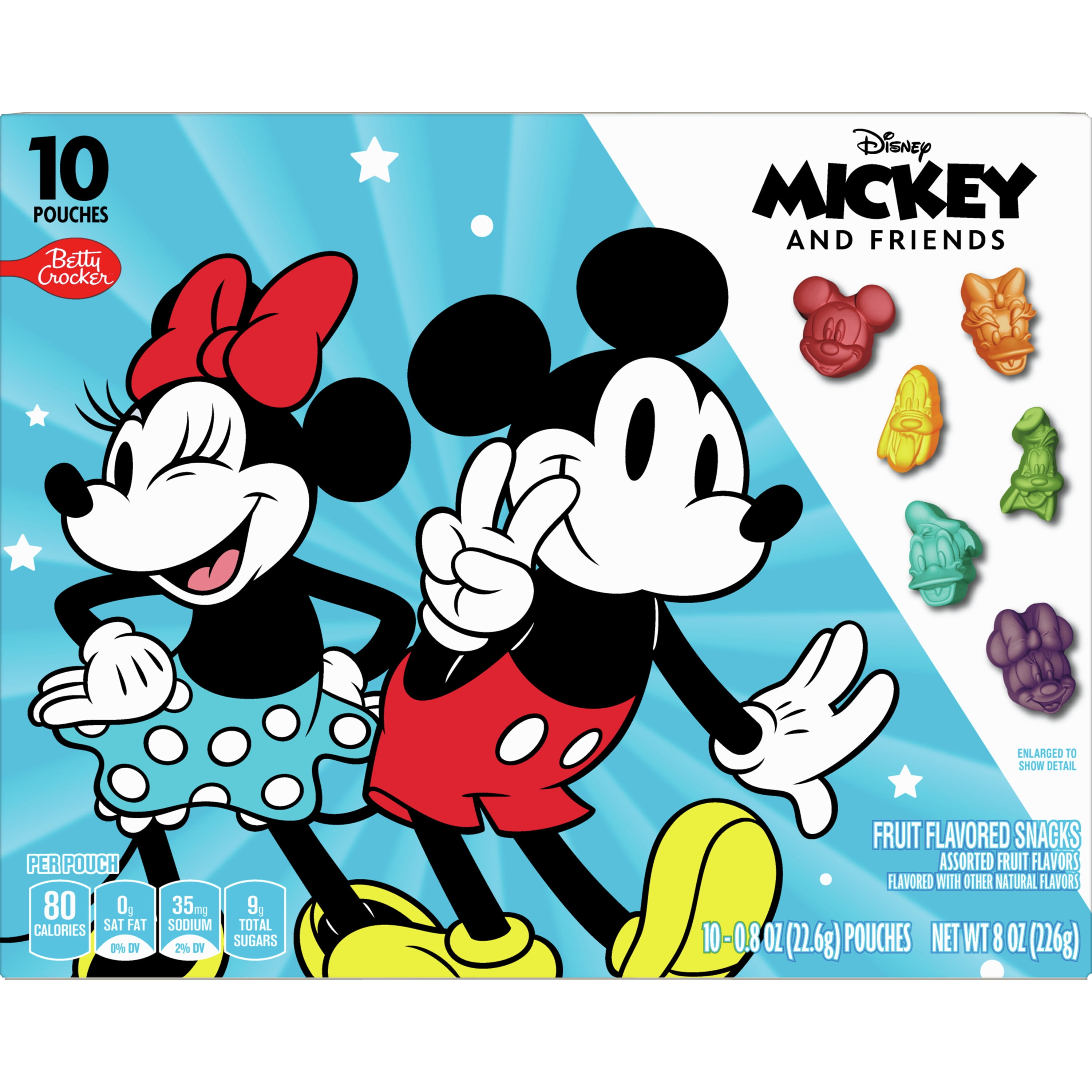Mickey & Friends Fruit Flavored Snacks, Gummy Treat Pouches, 10 ct