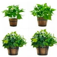 thumbnail image 4 of Retro Planting Flower Barrels Rustic Succulent Wavy Edge Planter Box Wood Barrels Flower Pot Plant Container Box 12*9*10cm, 4 of 7