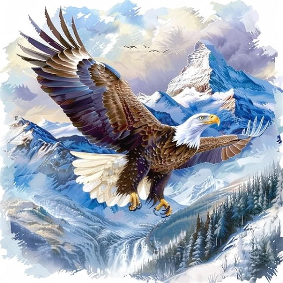 Latch Hook Pillows Kits Hooking Pillowcase Embroidery Latch Hooking Crochet Kits 17x17in - Animal Eagle