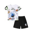 thumbnail image 2 of Emy Dola Toddler Boy Summer Clothes 2-Pieces Outfits Kids Casual Cute Graphic Cotton Short Sleeve Shirt Shorts Set 2-7 Years, 2 of 8