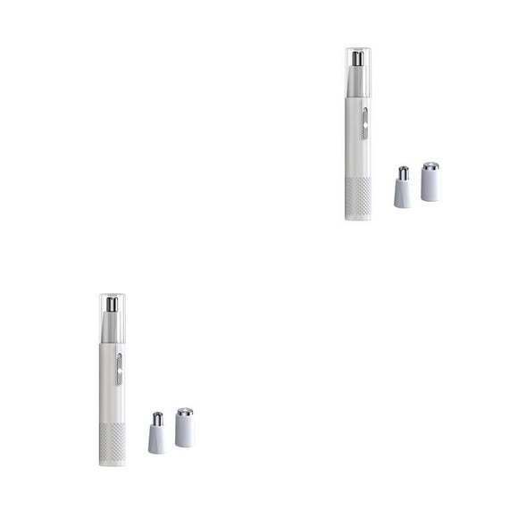 Vogacara Cortapelos Unisex para la cara y la nariz, recortadora recargable por USB, herramienta de eliminación de seguridad para el baño, Blanco Tipo 2 2piezas