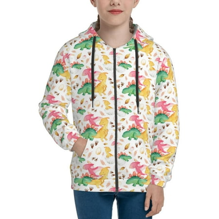 

Hoodies for Women Cute Baby Dinosaurs Long Sleeve Sweatshirt Drawstring Zip Up Hoodie with Pockets Teen Girl Clothes