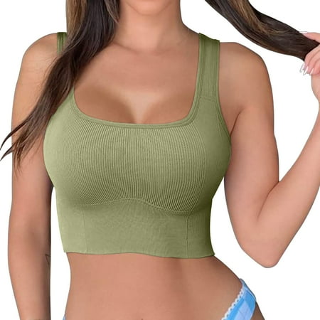 

Fabiurt Women s Bra Women Bra Bra Top Solid Vest Lace Seamless Breathable Push Up Top Underwe Green