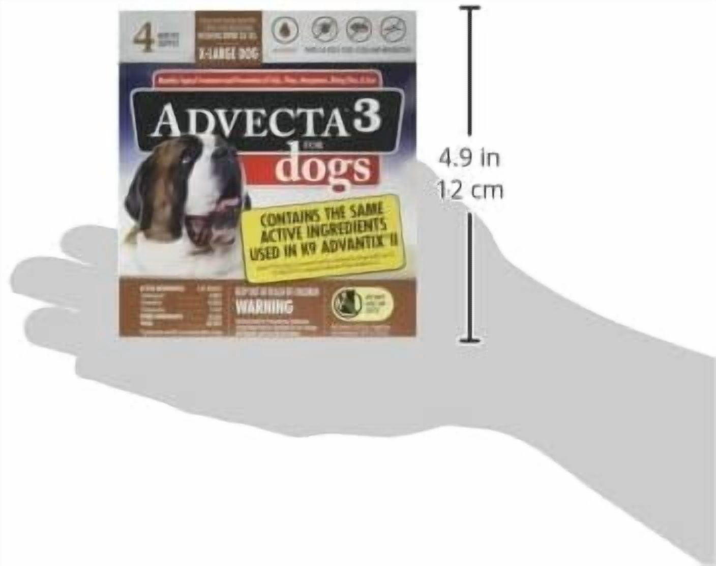 Advecta 3 Tick, Flea, and Mosquito Repellent and Treatment for Extra Large Dogs, 4 Monthly Doses