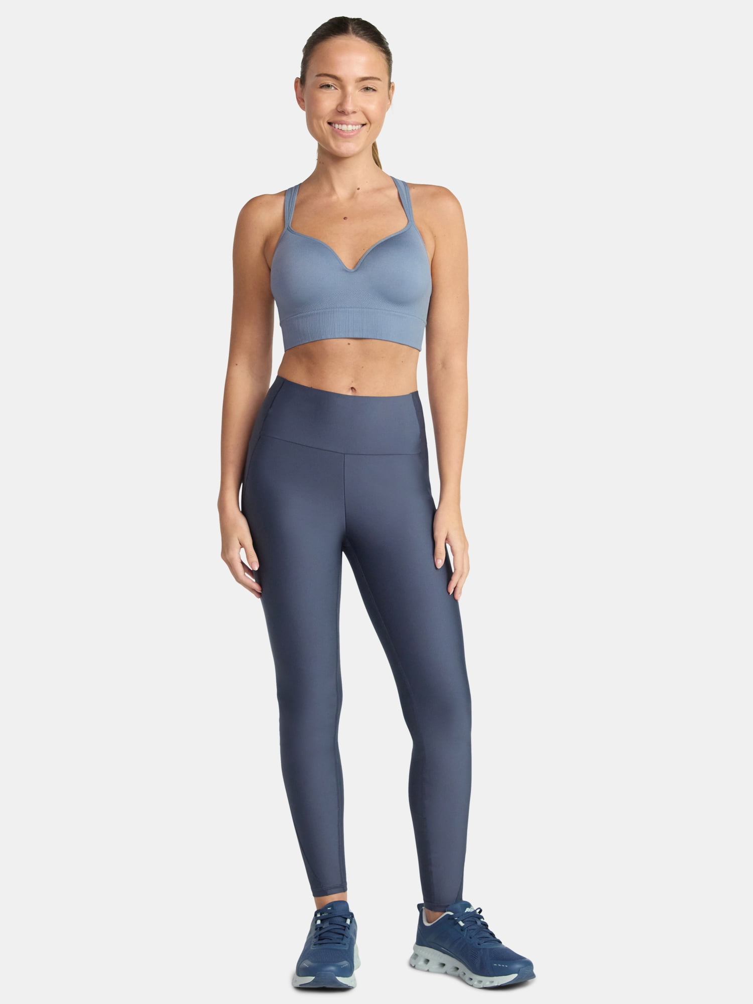 Avia Women's Medium Support Molded Plunge Sports Bra, Sizes S-XXXL