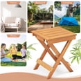 thumbnail image 2 of Costway Wood Folding Square Table & 2pcs Rocking Chair Set with Slatted Seat & Tabletop, 2 of 8