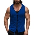 thumbnail image 2 of Yaoyar Men's Tank Tops Sleeveless Shirts Lace Up Beach Summer Yoga Top Hippie Renaissance Pirate Tunic with Hood, 2 of 6