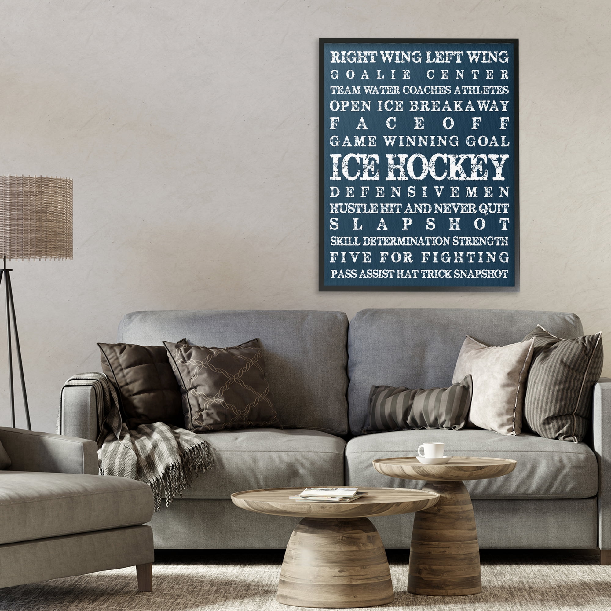 Stupell Industries Ice Hockey Expressions Black Framed Giclee Art, design by Melody Hogan