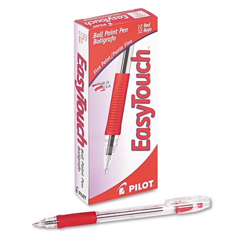 Easytouch Ballpoint Pen, Stick, Fine 0.7 Mm, Red Ink, Clear Barrel, Dozen | Bundle of 10 Dozen