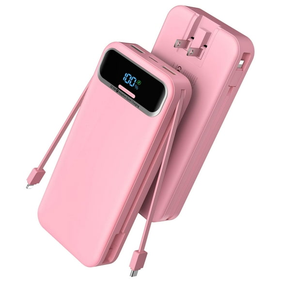 Cargador portátil Power Bank de 20000 mAh con cables integrados