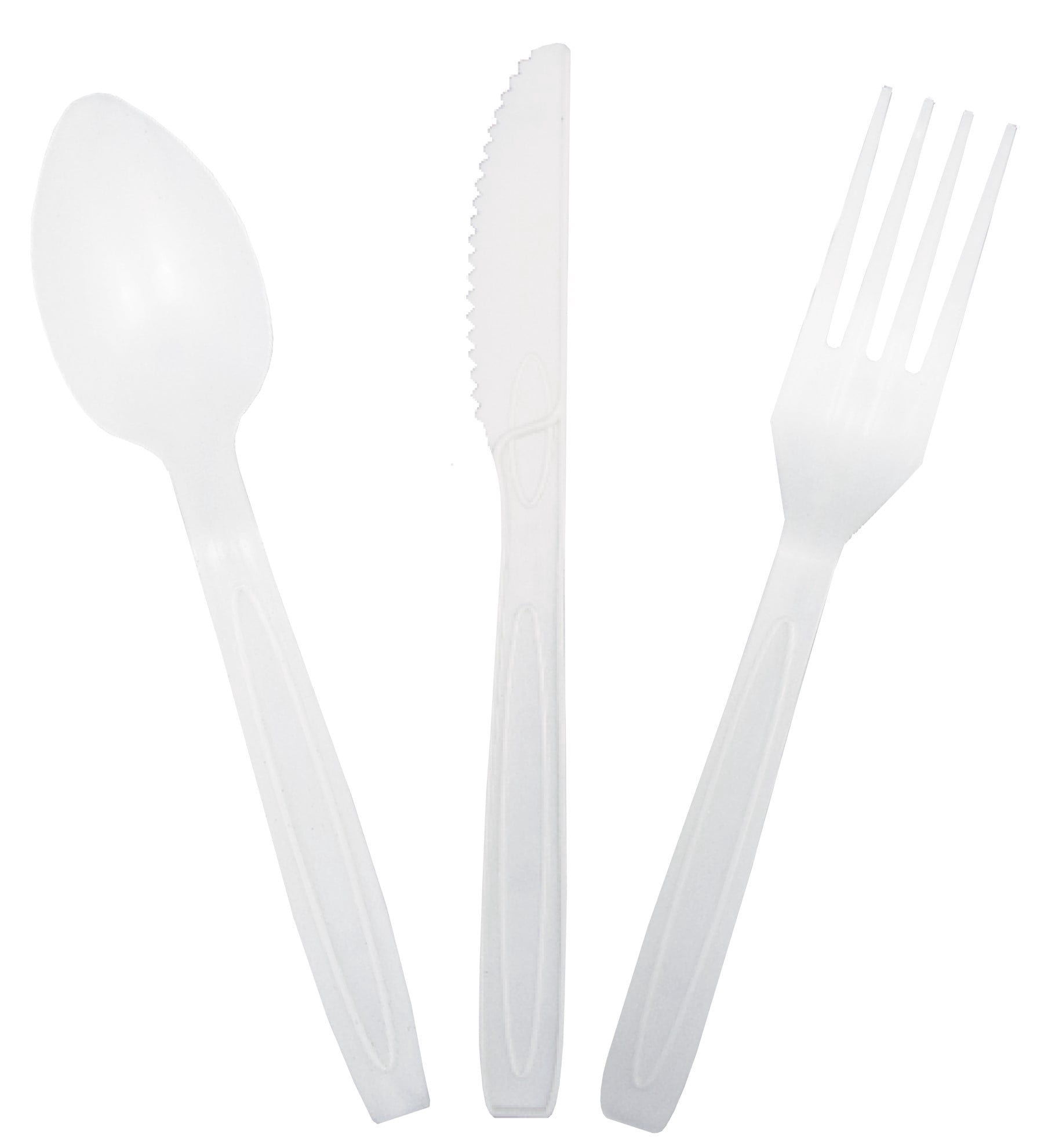 Great Value Disposable Compostable Biopolymer Cutlery, Residential Single Use, White, Set 24 Pack