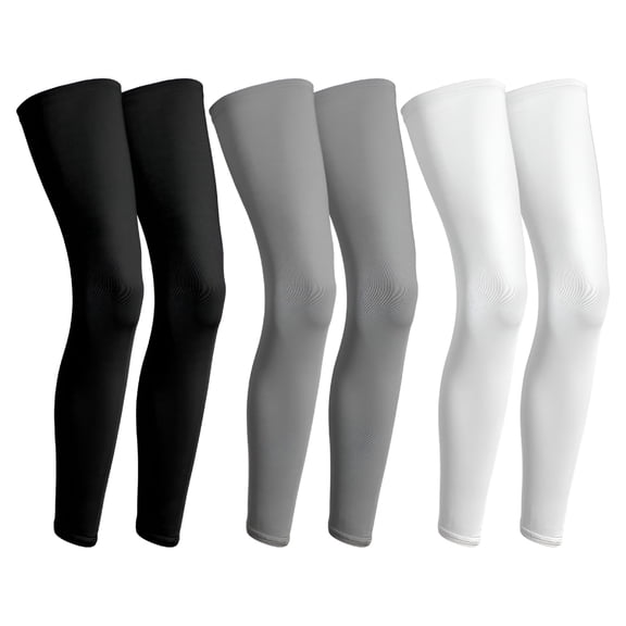 TELOLY 3 Pairs Compression Leg Sleeves Full Length Long Knee UV Protection Sleeves for Outdoor Sports Cycling Football,Leg Compression Sleeve,Leg Sleeve Football,Full Leg Compression Sleeve