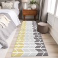 thumbnail image 5 of Area Rug 2x6ft Herringbone Pattern Carpets Indoor Floor Area Mat Washable Entrance Mat Rugs for Living Room Dining Room Kitchen Bedroom, Vintage Yellow Ombre Grey Sofa Throw Carpet, 5 of 9
