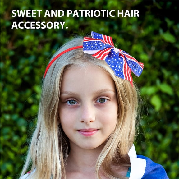 FRCOLOR 2pcs Kids Patriotic Headband Bow Independence Day Headgear 4th Of July Hairband Patriotic Cute Hair Accessories For Women Men