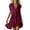 01 Wine, variant on Fewfanhot Casual Summer Dresses for Women Summer Dress Notched V Neck Front Button Sleeveless Ruffle Hem Beach Vacation Mini Sun Dress