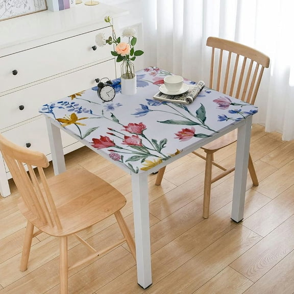 BANET Tablecloth Wild Tablecloth Rectangle Table Cloth Stain Resistant Table Covers for Kitchen Party white