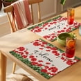 thumbnail image 4 of Welcome Pastoral Flowers Placemats Set of 12, Red Flower Bee Leaf Linen Texture Non-Slip Place Mats Washable Table Mats for Kitchen Dining Table Decorations Indoor/Outdoor, 4 of 9